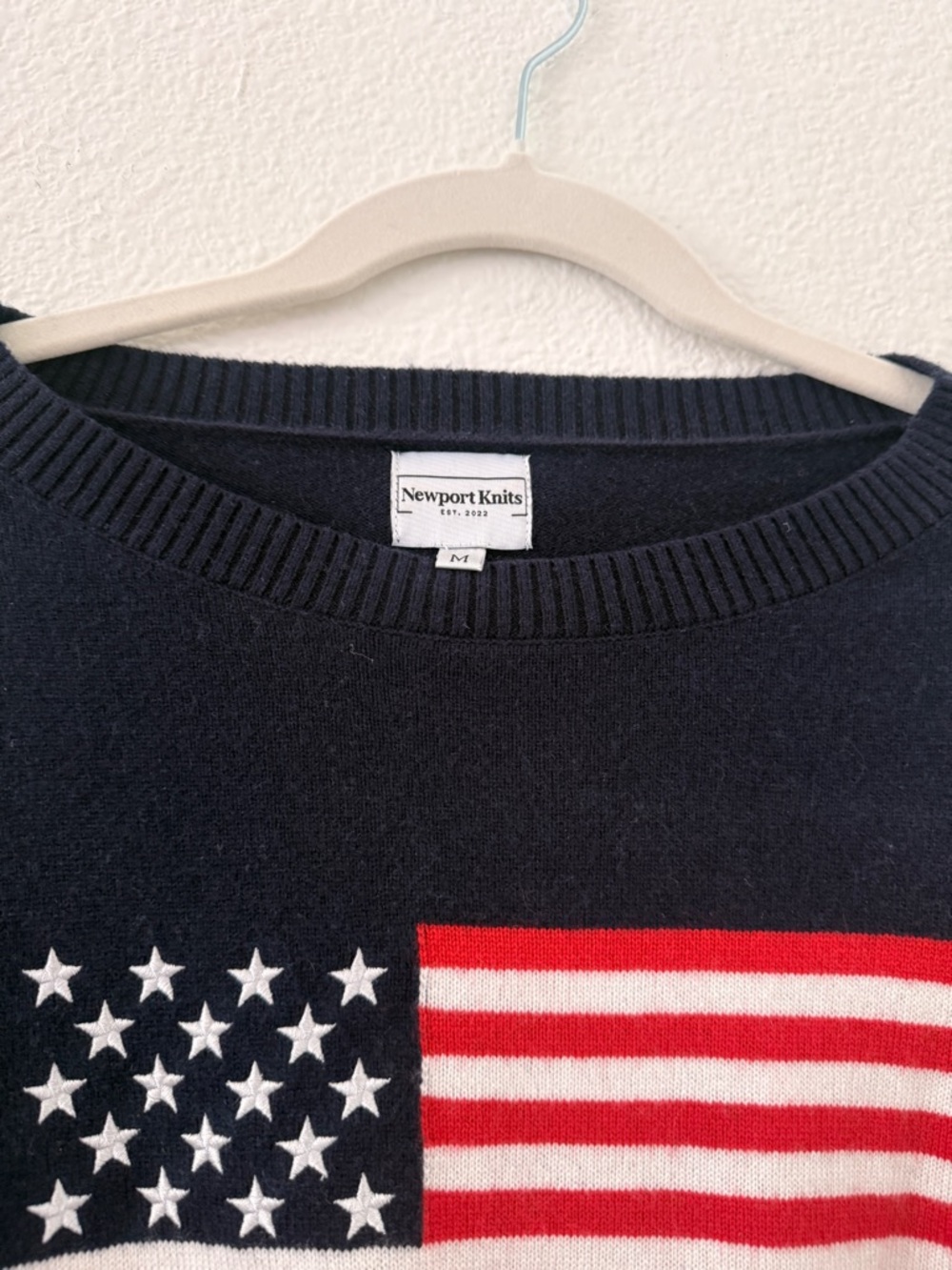 Newport Knits Navy Sweater with American Flag - Cashmere blend - Picture 2 of 2